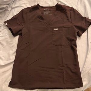Figs Catarina scrub top espresso